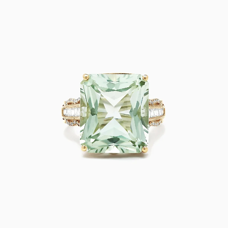 Best Jewelry Deals – Shop Premium Pieces At Great Prices 14K Yellow Gold Green Amethyst and Diamond Cocktail Ring, 16.35 TCW Best Jewelry Deals – Shop Premium Pieces At Great Prices 14K Yellow Gold Green Amethyst and Diamond Cocktail Ring, 16.35 TCW