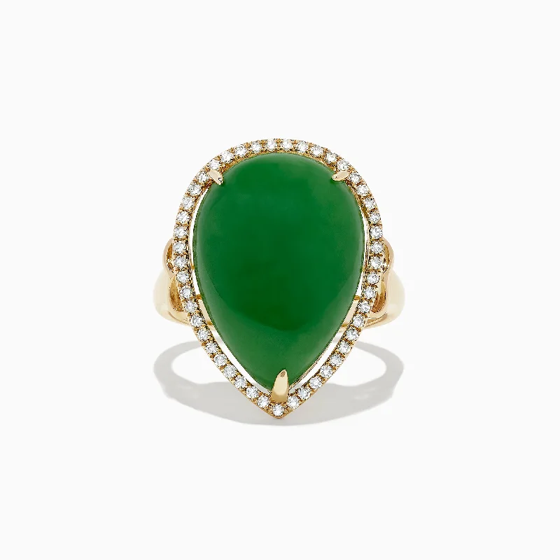 Jewelry Sale – Exclusive Styles At Lower Prices 14K Yellow Gold Jade and Diamond Cocktail Ring, 14.08 TCW Jewelry Sale – Exclusive Styles At Lower Prices 14K Yellow Gold Jade and Diamond Cocktail Ring, 14.08 TCW