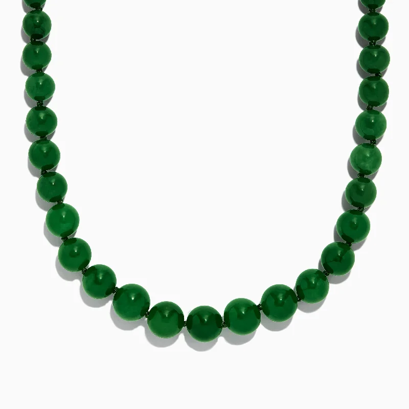 Handcrafted Beauty At Affordable Prices 14K Yellow Gold Jade Necklace, 339.00 TW