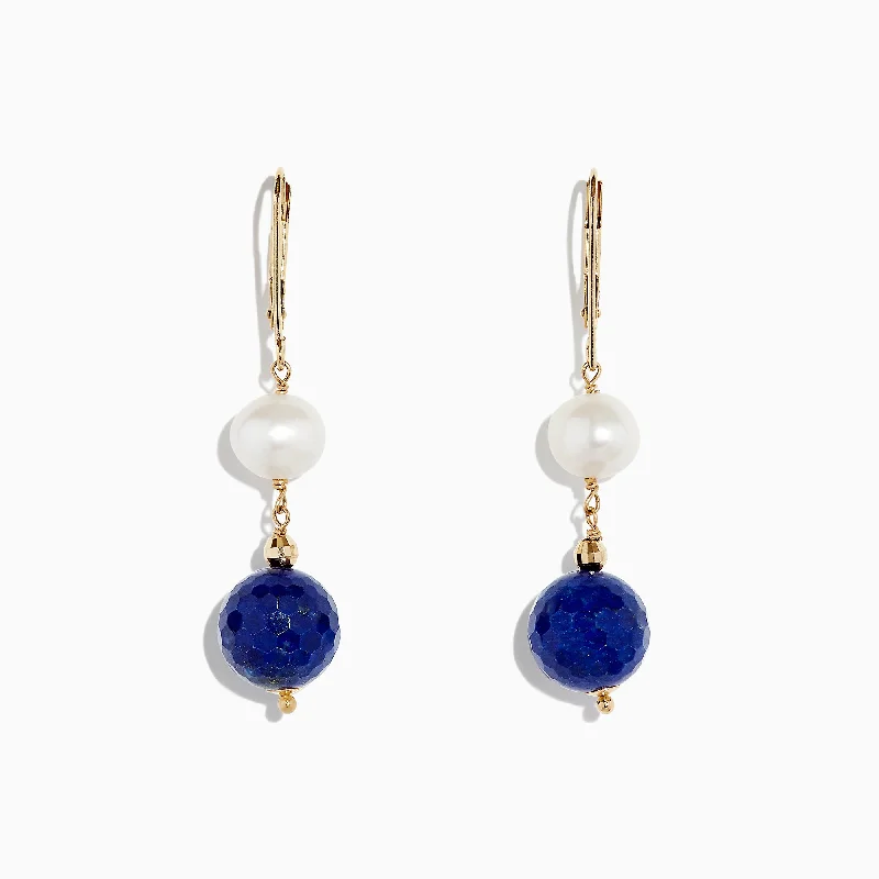 Jewelry Deals That Sparkle – Shop Today 14K Yellow Gold Lapis Lazuli & Cultured Fresh Water Pearl Drop Earrings, 1.50 TCW Jewelry Deals That Sparkle – Shop Today 14K Yellow Gold Lapis Lazuli & Cultured Fresh Water Pearl Drop Earrings, 1.50 TCW