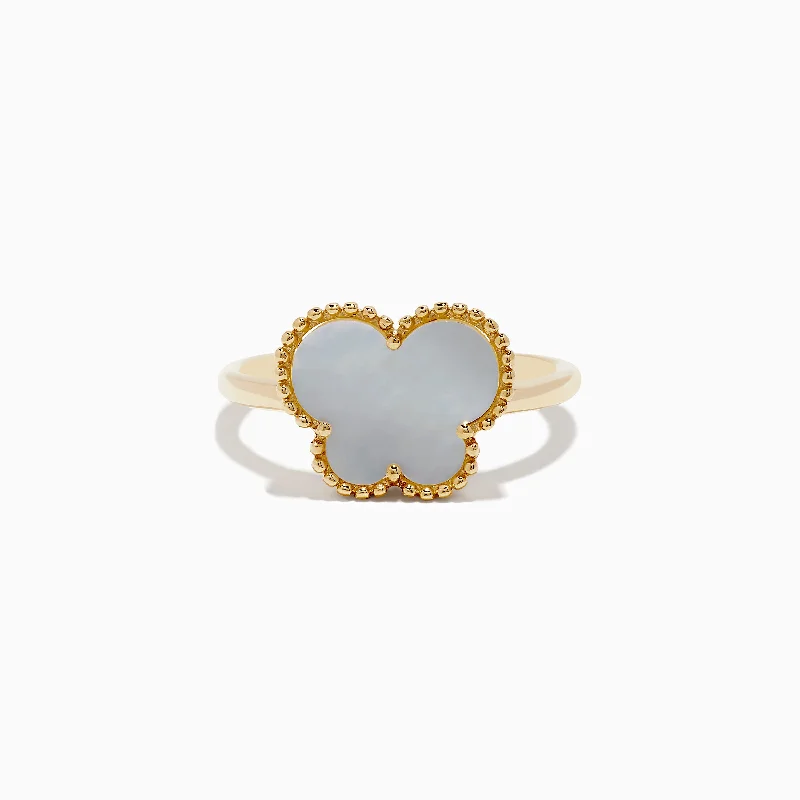 Classic And Modern Jewelry Styles On Sale 14K Yellow Gold Mother of Pearl Butterfly Ring Classic And Modern Jewelry Styles On Sale 14K Yellow Gold Mother of Pearl Butterfly Ring