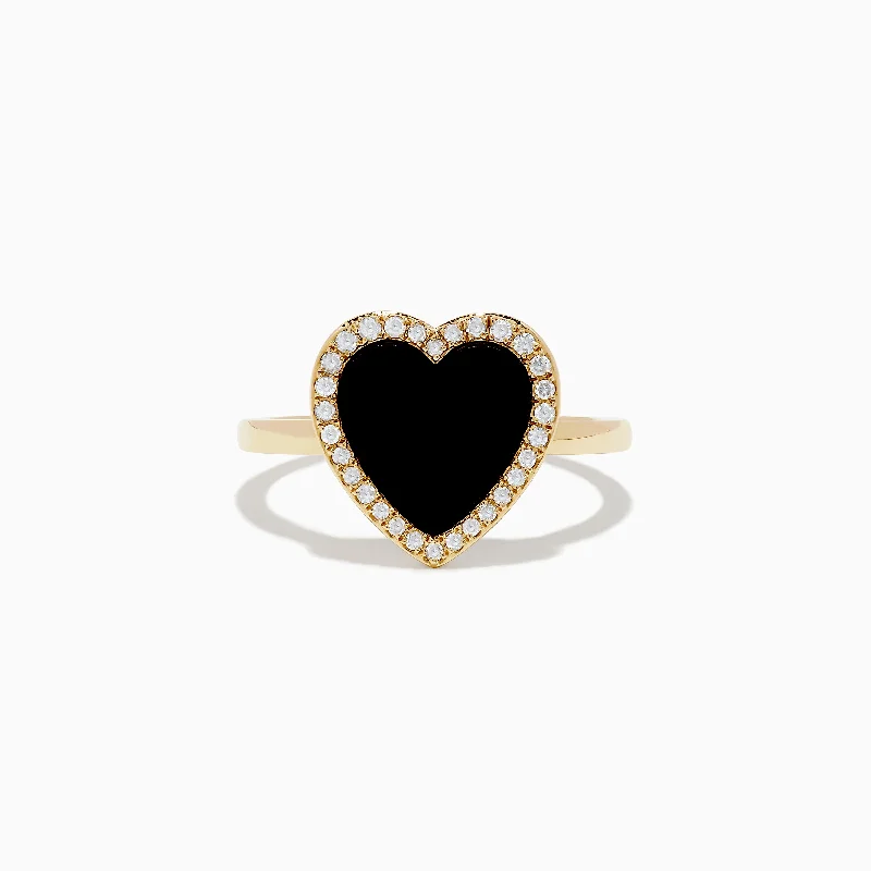 Best Jewelry Sale Prices – Limited-Time Offer 14K Yellow Gold Onyx and Diamond Heart Ring Best Jewelry Sale Prices – Limited-Time Offer 14K Yellow Gold Onyx and Diamond Heart Ring