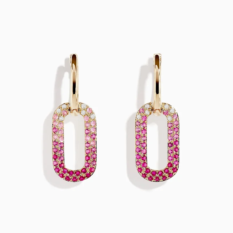 Accessorize For Less – Luxury Jewelry At Affordable Prices 14K Yellow Gold Pink Sapphire and Diamond Earrings Accessorize For Less – Luxury Jewelry At Affordable Prices 14K Yellow Gold Pink Sapphire and Diamond Earrings