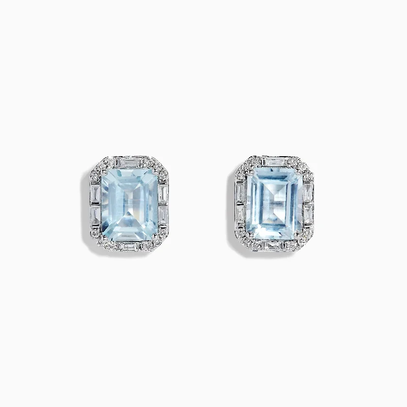 The Perfect Jewelry Piece At The Perfect Price Aquarius 14K White Gold Diamond and Aquamarine Stud Earrings The Perfect Jewelry Piece At The Perfect Price Aquarius 14K White Gold Diamond and Aquamarine Stud Earrings