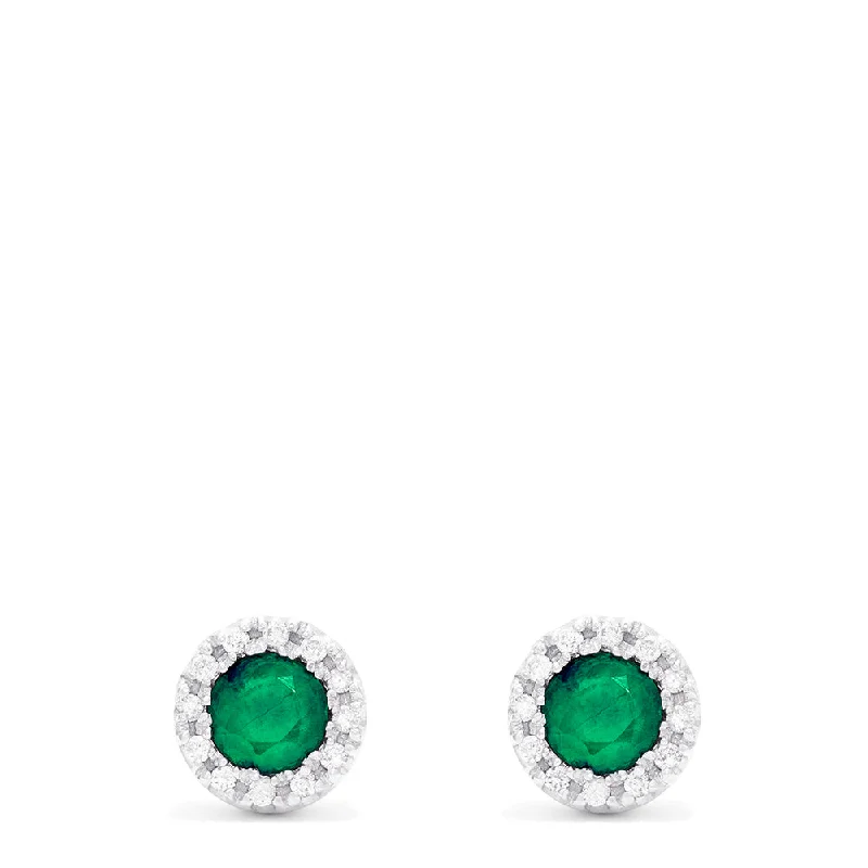 Unmissable Jewelry Sale – Shop Before It's Too Late Brasilica 14K White Gold Emerald and Diamond Stud Earrings, 0.82 TCW Unmissable Jewelry Sale – Shop Before It's Too Late Brasilica 14K White Gold Emerald and Diamond Stud Earrings, 0.82 TCW