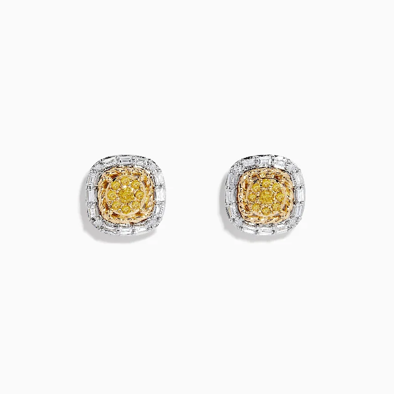 Breathtaking Jewelry, Breathtaking Prices Canare 14K Two-Tone Gold Yellow and White Diamond Stud Earrings Breathtaking Jewelry, Breathtaking Prices Canare 14K Two-Tone Gold Yellow and White Diamond Stud Earrings