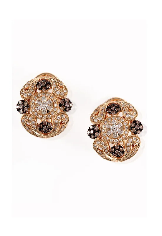 Jewelry Clearance Sale – Final Reductions 14K Yellow Gold Espresso and White Diamond Earrings, 1.13 TCW Jewelry Clearance Sale – Final Reductions 14K Yellow Gold Espresso and White Diamond Earrings, 1.13 TCW