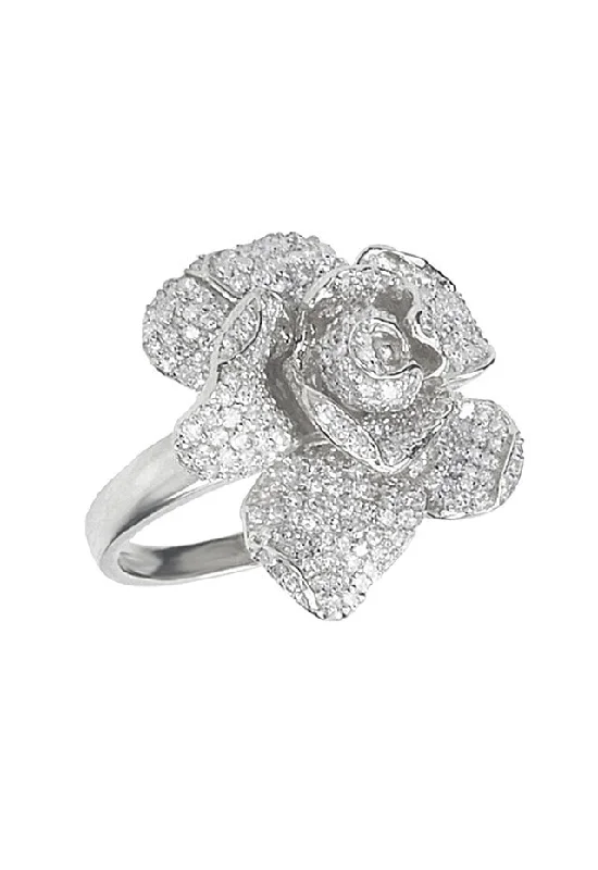 Elegant Jewelry Styles At Budget-Friendly Prices 14K White Gold Diamond Flower Ring, 1.10 TCW Elegant Jewelry Styles At Budget-Friendly Prices 14K White Gold Diamond Flower Ring, 1.10 TCW