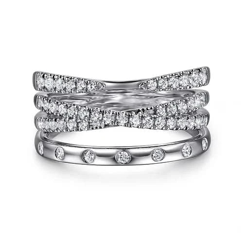Timeless Jewelry Styles At Wallet-Friendly Prices Gabriel&Co Stacked Diamond-Pattern Ring Timeless Jewelry Styles At Wallet-Friendly Prices Gabriel&Co Stacked Diamond-Pattern Ring