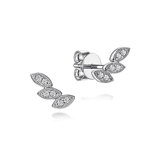 Discounted Jewelry For A Glamorous Look Gabriel & Co. White Gold Diamond Leaf Shape Stud Earrings Discounted Jewelry For A Glamorous Look Gabriel & Co. White Gold Diamond Leaf Shape Stud Earrings