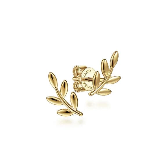Fashion-Forward Jewelry At Incredible Prices Gabriel & Co. Yellow Gold Laurel Branch Stud Earrings Fashion-Forward Jewelry At Incredible Prices Gabriel & Co. Yellow Gold Laurel Branch Stud Earrings