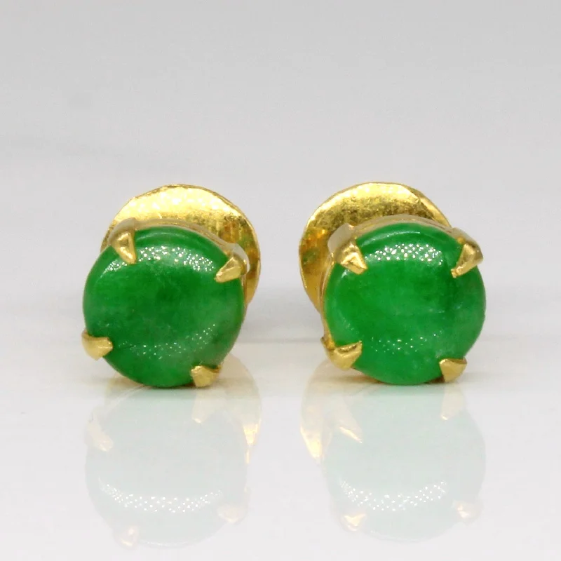 Dazzle In Elegance With Our Biggest Jewelry Sale Jadeite Stud Earrings | 1.10ctw |