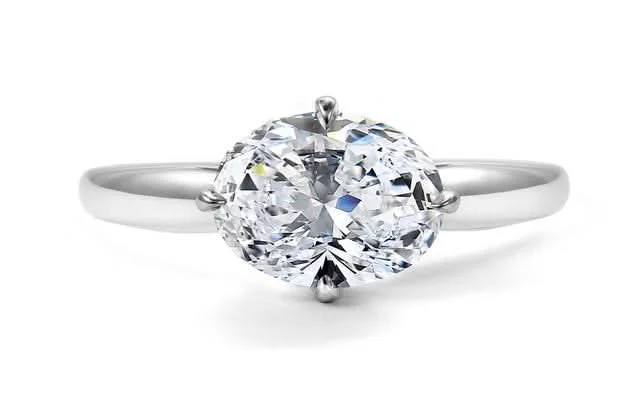 Breathtaking Jewelry, Breathtaking Prices Lab-Grown East-West Oval Diamond Solitaire Breathtaking Jewelry, Breathtaking Prices Lab-Grown East-West Oval Diamond Solitaire