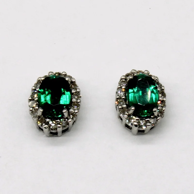 Premium Jewelry, Premium Discounts – Act Fast 'Michael Hill' Synthetic Emerald & Diamond Stud Earrings | 1.00ctw, 0.28ctw | Premium Jewelry, Premium Discounts – Act Fast 'Michael Hill' Synthetic Emerald & Diamond Stud Earrings | 1.00ctw, 0.28ctw |