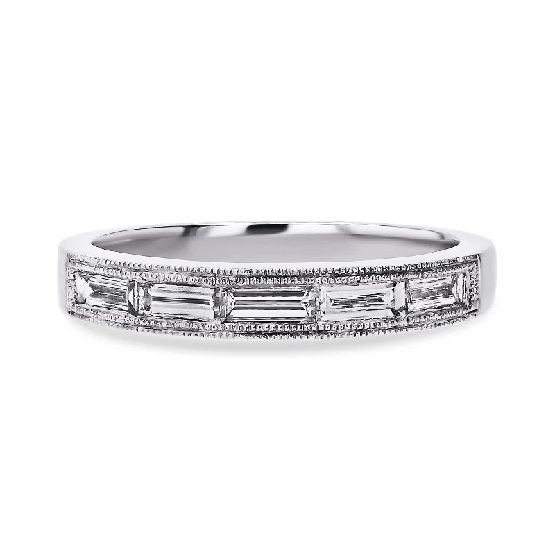 Shine In Style – Shop Jewelry Discounts Today Milgrain Baguette Wedding Band