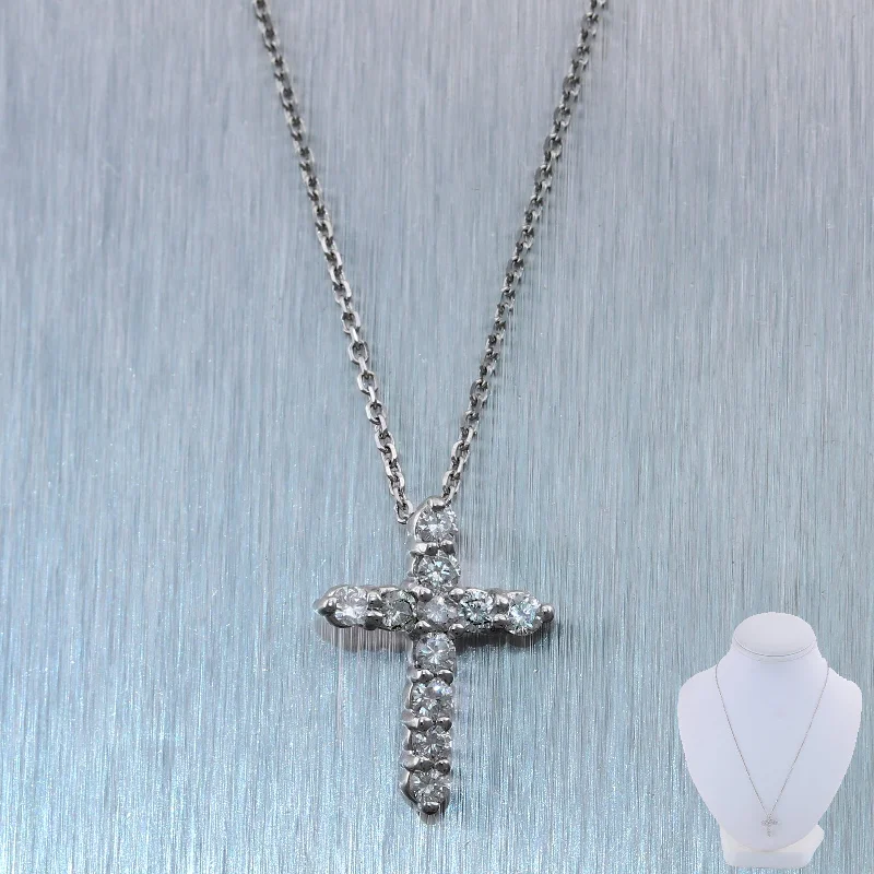 The Biggest Jewelry Sale Of The Year Is Here Modern 14k White Gold 0.50ctw Diamond Cross 19" Necklace The Biggest Jewelry Sale Of The Year Is Here Modern 14k White Gold 0.50ctw Diamond Cross 19" Necklace