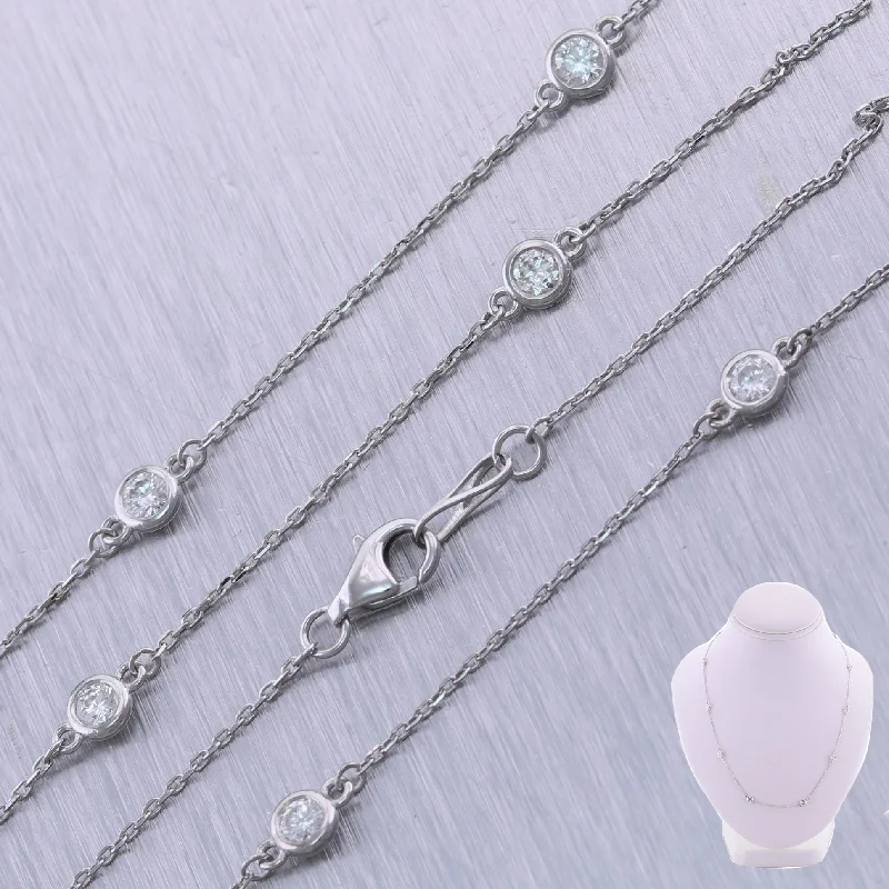 Handcrafted Jewelry Sale – Unique Designs At Low Prices Modern 14k White Gold 1.01ctw Diamonds By The Yard 18" Necklace Handcrafted Jewelry Sale – Unique Designs At Low Prices Modern 14k White Gold 1.01ctw Diamonds By The Yard 18" Necklace