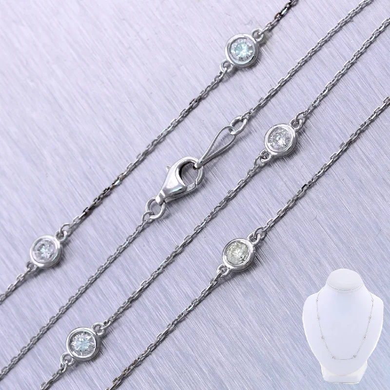 Trending Jewelry Styles Now At Limited-Time Discounts Modern 14k White Gold 1.27ctw Diamonds By The Yard 18" Necklace Trending Jewelry Styles Now At Limited-Time Discounts Modern 14k White Gold 1.27ctw Diamonds By The Yard 18" Necklace