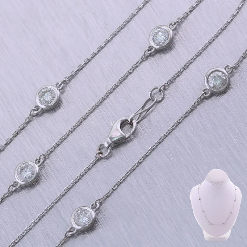 Huge Savings On Timeless Jewelry Collections Modern 14k White Gold 2.00ctw Diamonds By The Yard 18" Necklace Huge Savings On Timeless Jewelry Collections Modern 14k White Gold 2.00ctw Diamonds By The Yard 18" Necklace