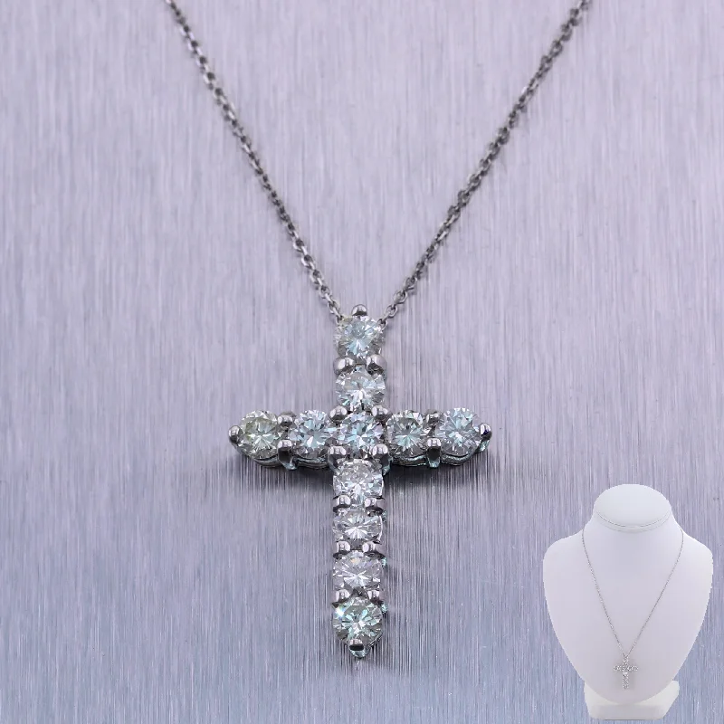 Elegant Designs, Unbeatable Discounts – Shop Jewelry Now Modern 14k White Gold 2.65ctw Diamond Cross 20" Necklace Elegant Designs, Unbeatable Discounts – Shop Jewelry Now Modern 14k White Gold 2.65ctw Diamond Cross 20" Necklace