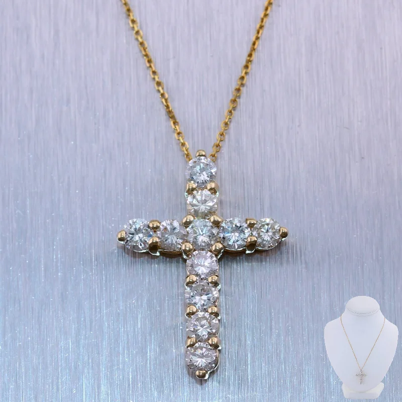 Fine Jewelry, Limited-Time Offers Available Modern 14k Yellow Gold 2.65ctw Diamond Cross 20" Necklace Fine Jewelry, Limited-Time Offers Available Modern 14k Yellow Gold 2.65ctw Diamond Cross 20" Necklace