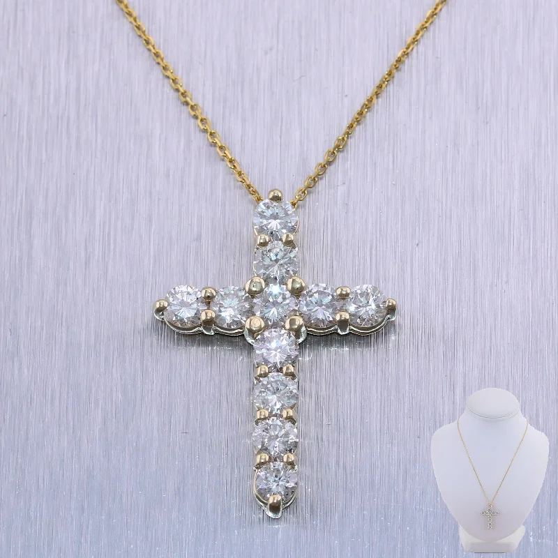 High-Quality Jewelry At A Fraction Of The Cost Modern 14k Yellow Gold 3.12ctw Diamond Cross 20" Necklace High-Quality Jewelry At A Fraction Of The Cost Modern 14k Yellow Gold 3.12ctw Diamond Cross 20" Necklace