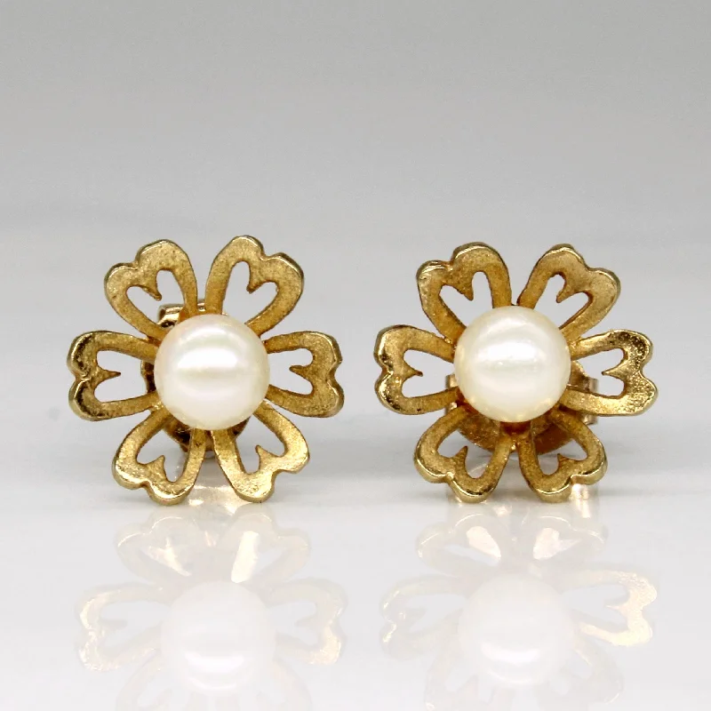 Flash Sale On Elegant Jewelry – Don't Miss Out Pearl Flower Stud Earrings