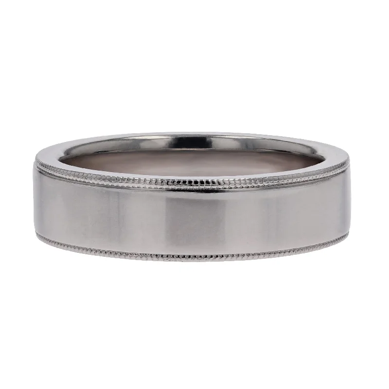 Sparkle In Style With Our Best Jewelry Deals Platinum Milgrain Edge Men's Band