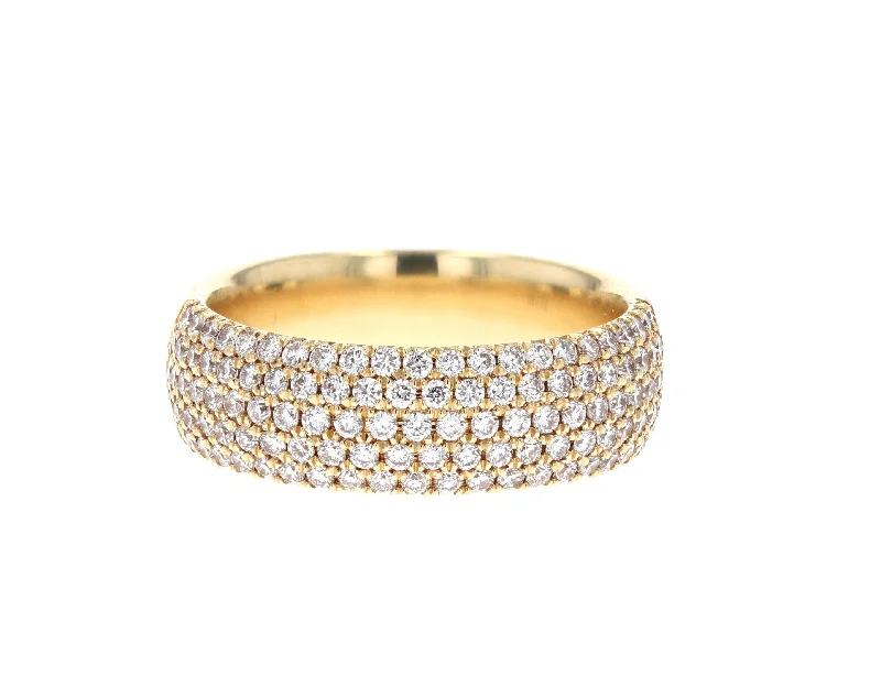 Affordable Gold-Plated Jewelry For Modern Fashion Precision Set Five Row Diamond Pave Band Affordable Gold-Plated Jewelry For Modern Fashion Precision Set Five Row Diamond Pave Band