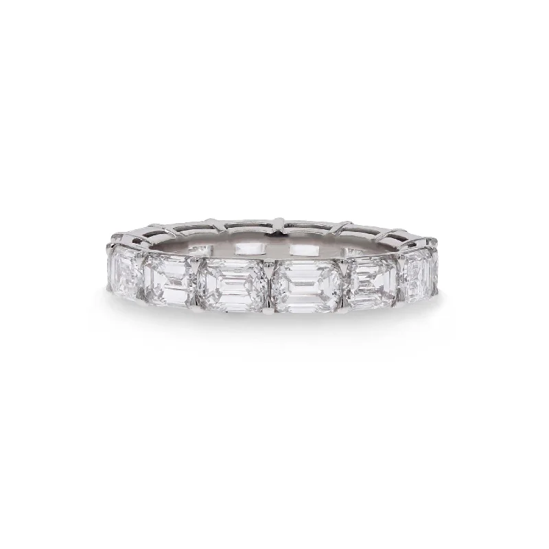 Romantic Heart-Shaped Jewelry For Special Gifts Rahaminov Platinum Emerald Cut Diamond Eternity Band Ring Romantic Heart-Shaped Jewelry For Special Gifts Rahaminov Platinum Emerald Cut Diamond Eternity Band Ring