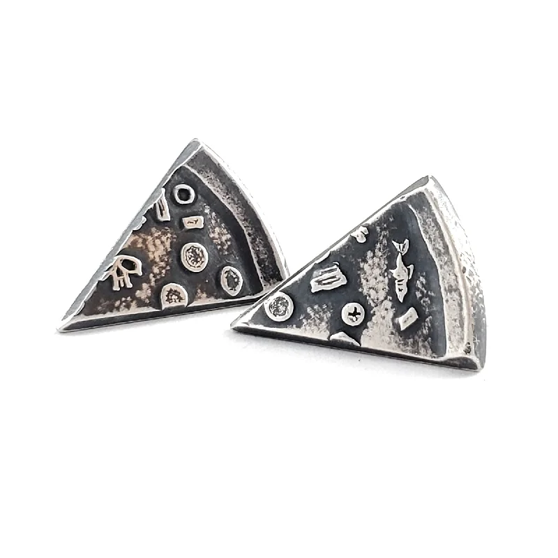 Limited-Stock Jewelry Sale – Once It's Gone, It's Gone Silver Pizza Slice Coin Stud Earrings