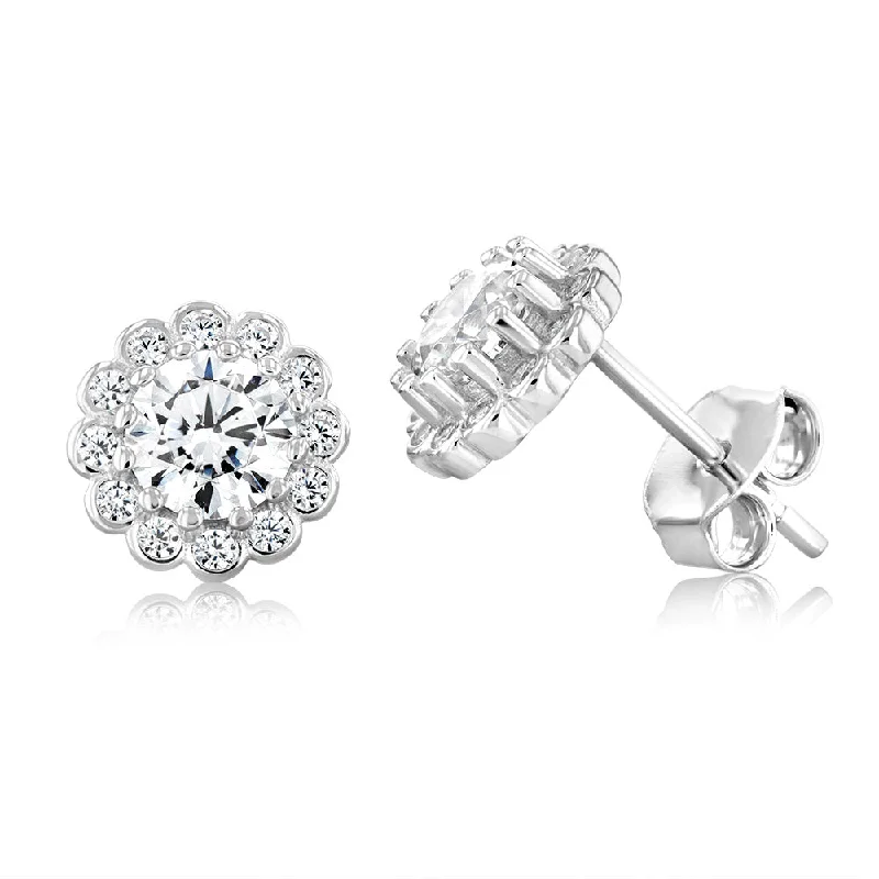 Modern Jewelry At Exclusive Discounts – Shop Today Sterling Silver Cubic Zirconia Halo Pendant And Stud Earrings Set Modern Jewelry At Exclusive Discounts – Shop Today Sterling Silver Cubic Zirconia Halo Pendant And Stud Earrings Set