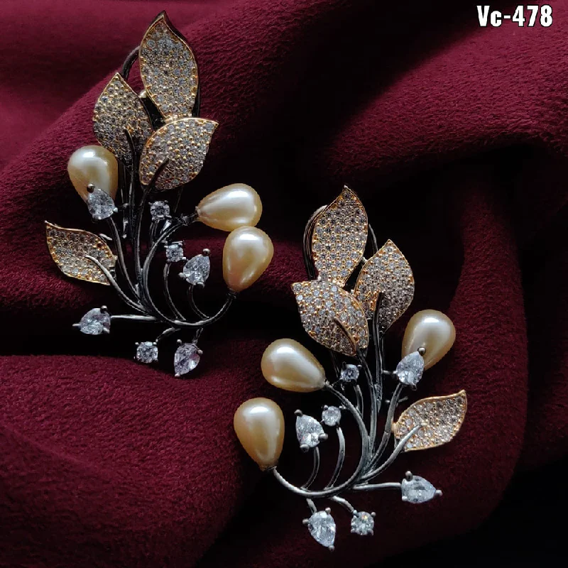 Timeless Jewelry, Timeless Savings – Don't Wait Vivah creation 2 tone Plated AD Stone Stud Earrings Timeless Jewelry, Timeless Savings – Don't Wait Vivah creation 2 tone Plated AD Stone Stud Earrings