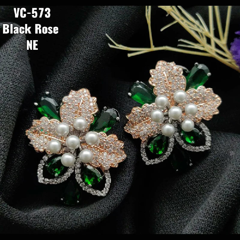 Don't Miss Our Biggest Jewelry Sale Of The Season Vivah Creation Rose Gold plated AD Stone Stud Earrings