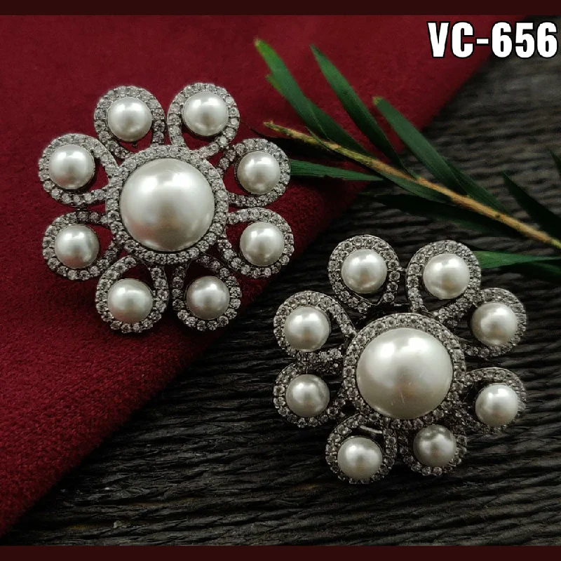 Bold And Beautiful Jewelry Now At Irresistible Prices Vivah Creation Silver Plated AD Stone Stud Earrings Bold And Beautiful Jewelry Now At Irresistible Prices Vivah Creation Silver Plated AD Stone Stud Earrings