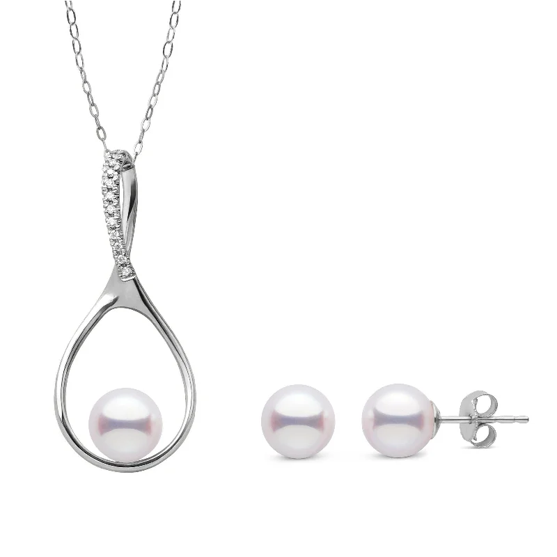 The Biggest Jewelry Sale Of The Year Is Here Wishbone Collection 7.0-7.5 mm Akoya Pearl and Diamond Pendant and Stud Earrings Set The Biggest Jewelry Sale Of The Year Is Here Wishbone Collection 7.0-7.5 mm Akoya Pearl and Diamond Pendant and Stud Earrings Set