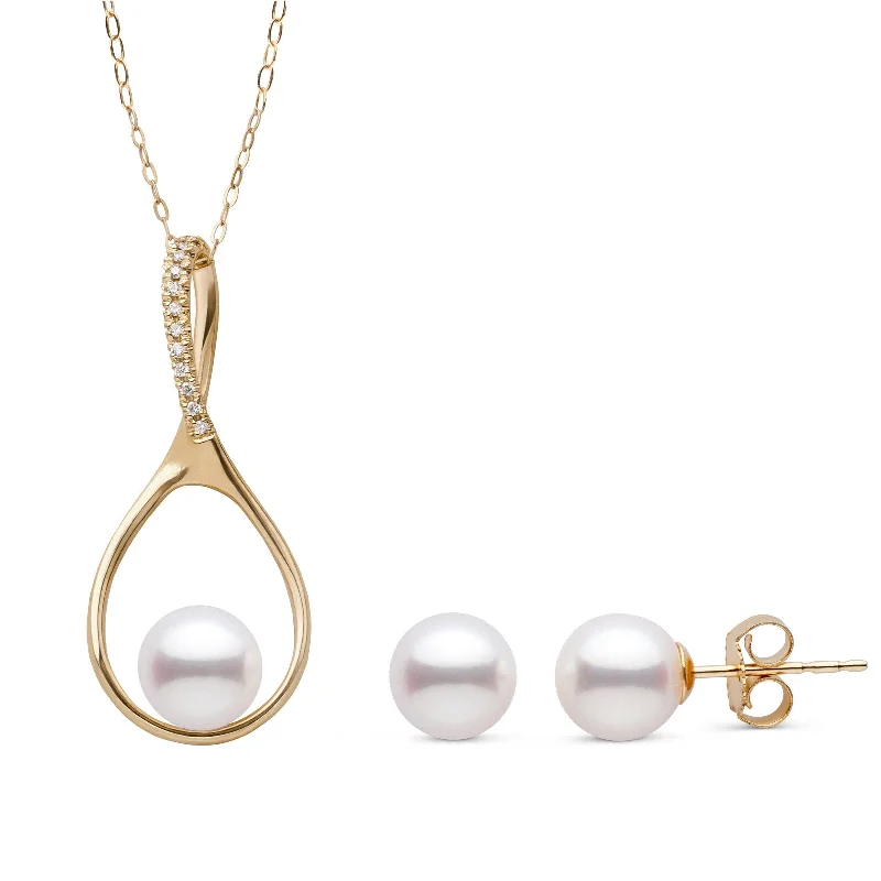 Get Ready To Sparkle – Special Jewelry Discounts Wishbone Collection 7.5-8.0 mm Freshadama Pearl and Diamond Pendant and Stud Earrings Set Get Ready To Sparkle – Special Jewelry Discounts Wishbone Collection 7.5-8.0 mm Freshadama Pearl and Diamond Pendant and Stud Earrings Set