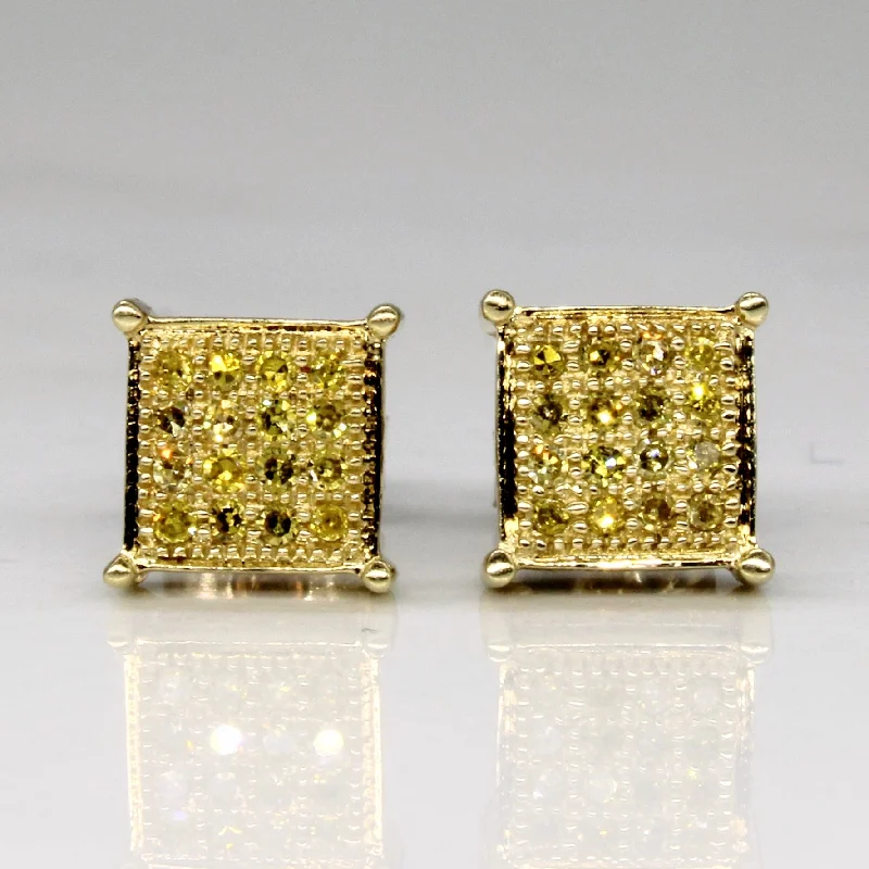 Shine In Style – Shop Jewelry Discounts Today Yellow Diamond Square Stud Earrings | 0.16ctw | Shine In Style – Shop Jewelry Discounts Today Yellow Diamond Square Stud Earrings | 0.16ctw |